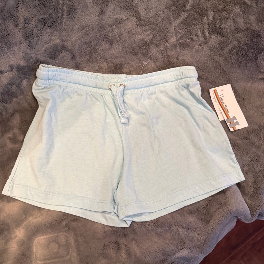 NWT - Vintage Havana - Light Blue Drawstring Jersey Shorts - Girls Large (14)